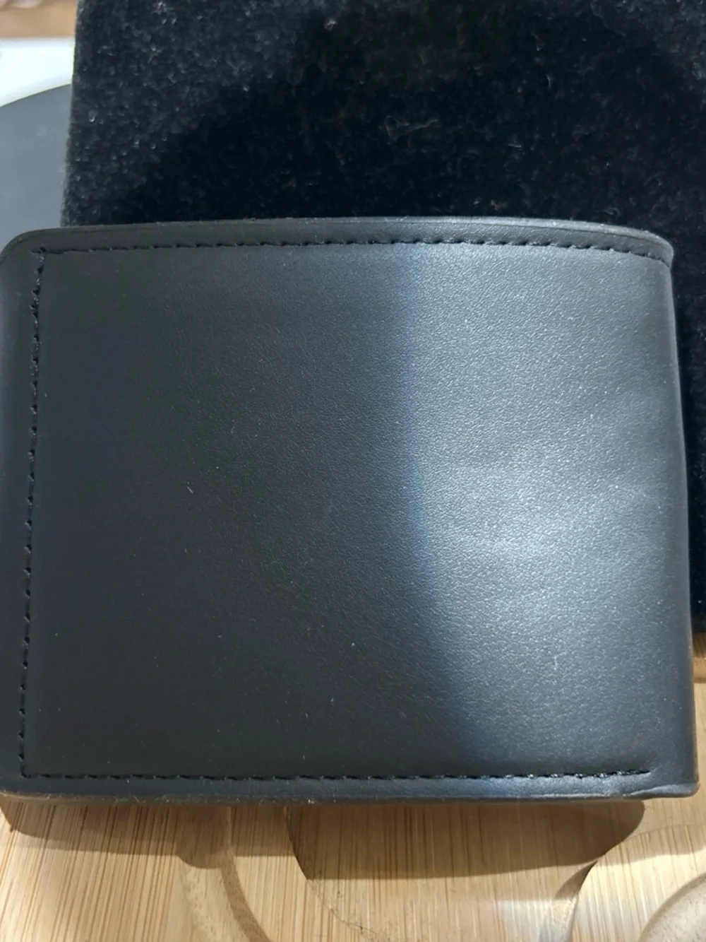 Black Men's wallet- Classic Embossed Travel Pouch